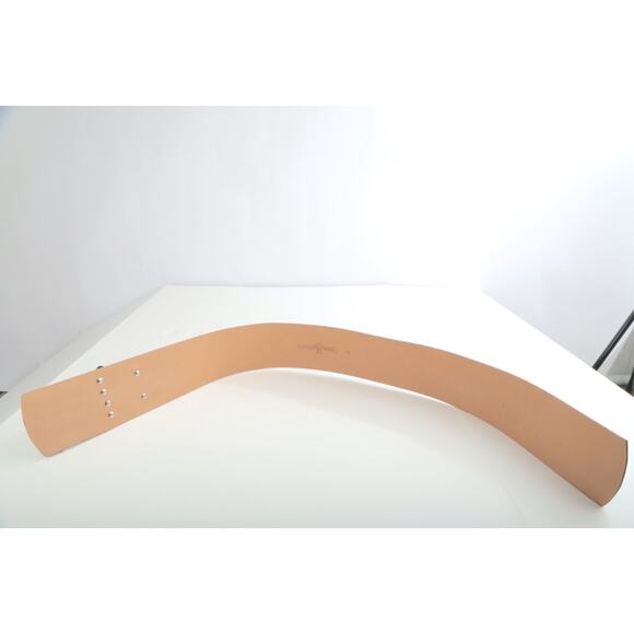 Vintage Set of 2 Black Patent Leather Wide Belts Silver Studded Chain Punk M 85 - Picture 13 of 16